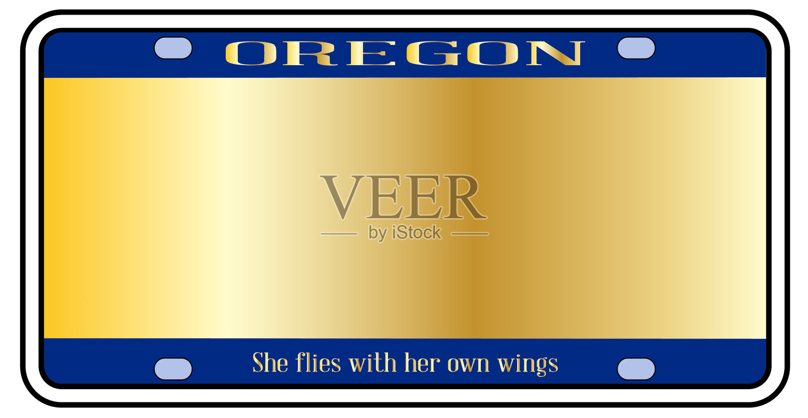 空白的俄勒冈州车牌插画图片素材