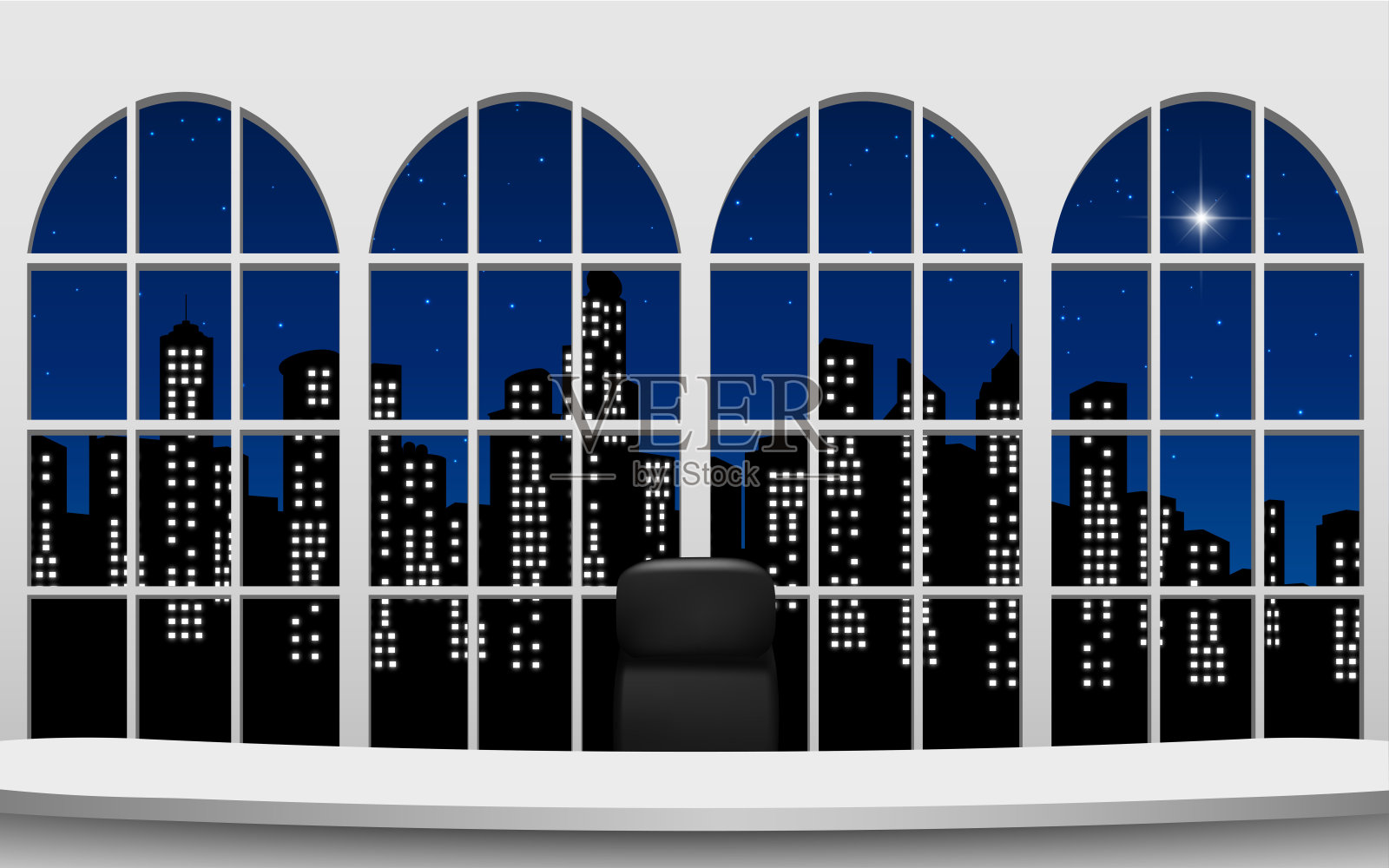 黑白房间插画图片素材