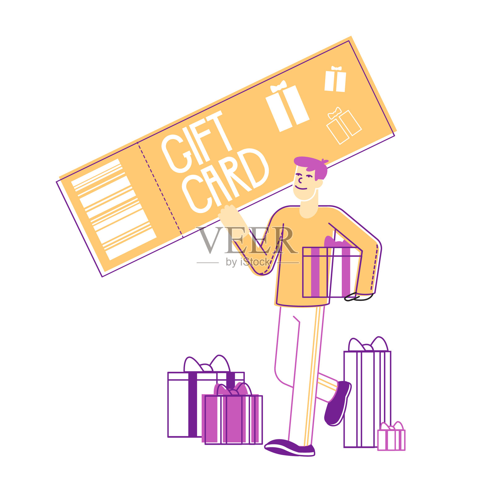 总销售概念人客户站在巨大设计元素图片