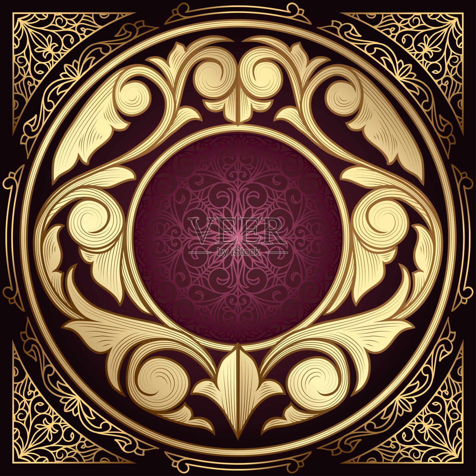 金色装饰复古设计插画图片素材