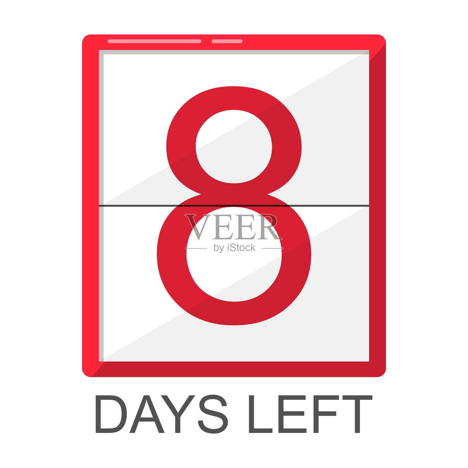 八天留下了红板孤立元素插画图片素材