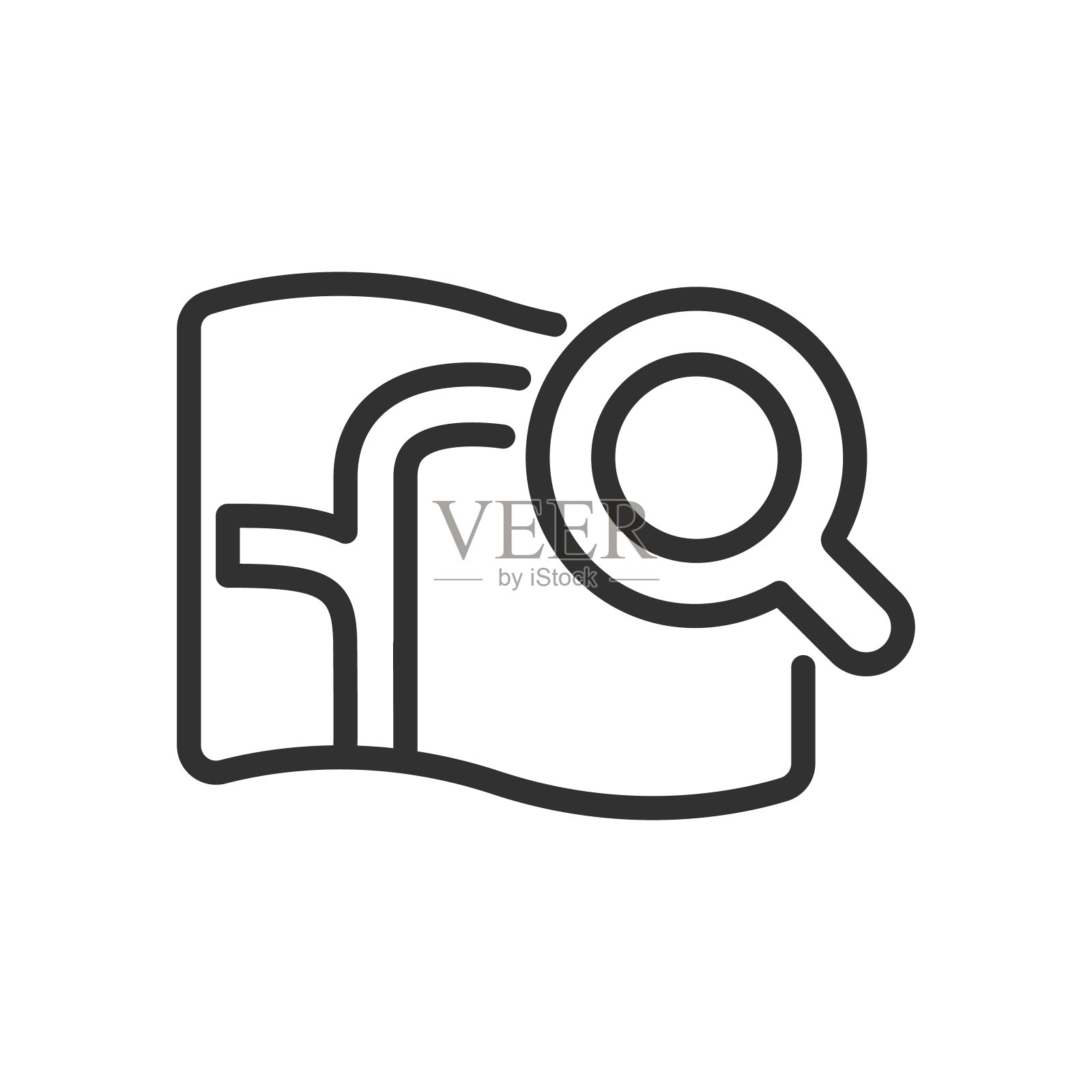 在地图上搜索。线性图标。线条与可编辑的笔触图标素材