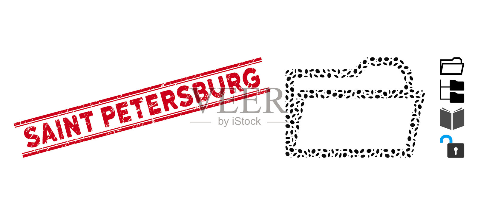 危难圣彼得堡线邮票与马赛克插画图片素材