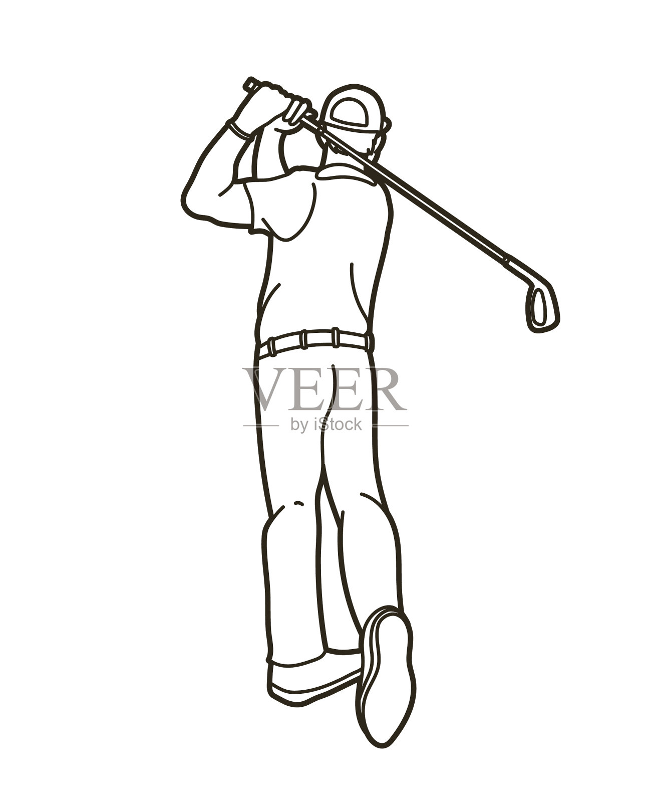 高尔夫球手高尔夫球手动作卡通运动图形设计元素图片