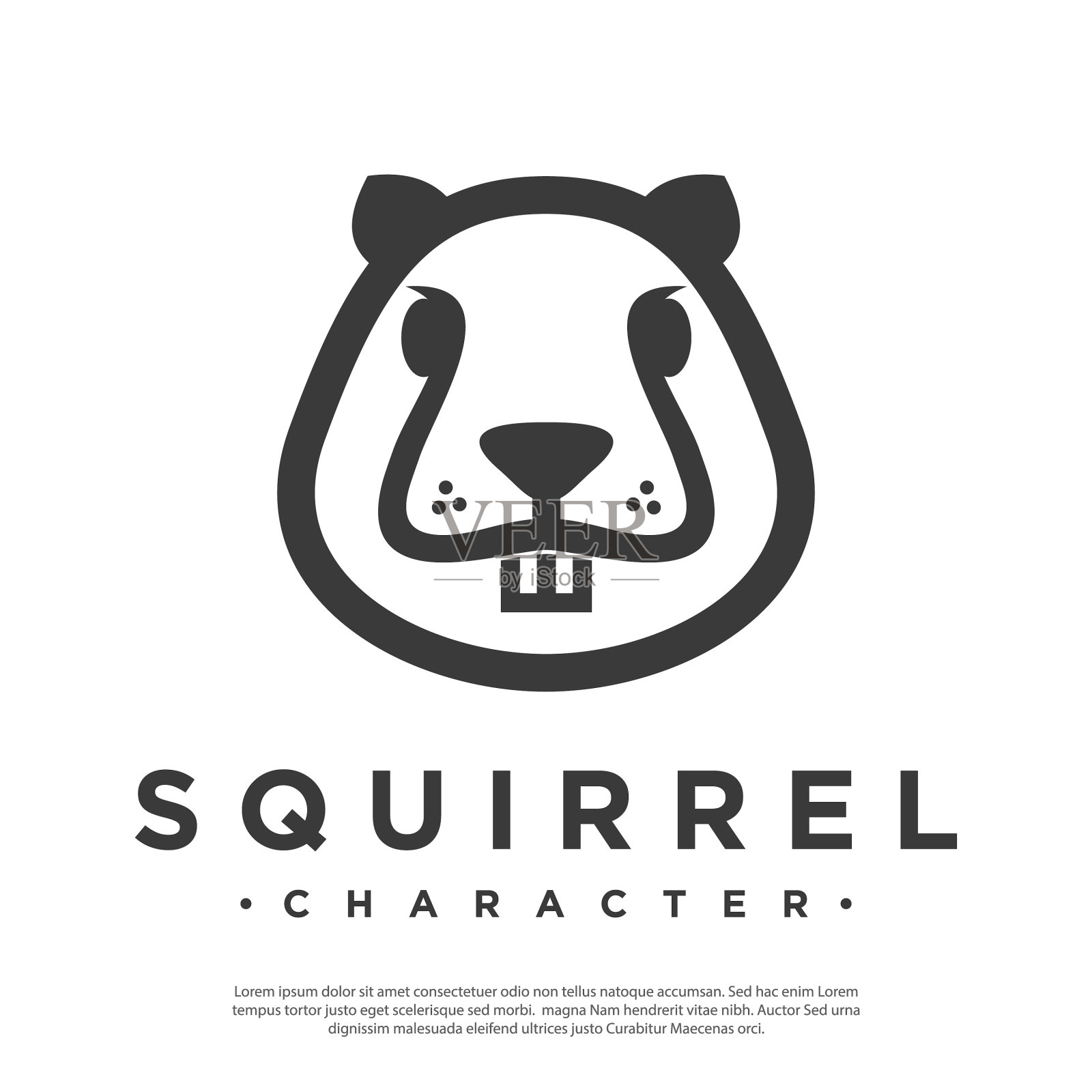 极简的松鼠角色标识插画图片素材