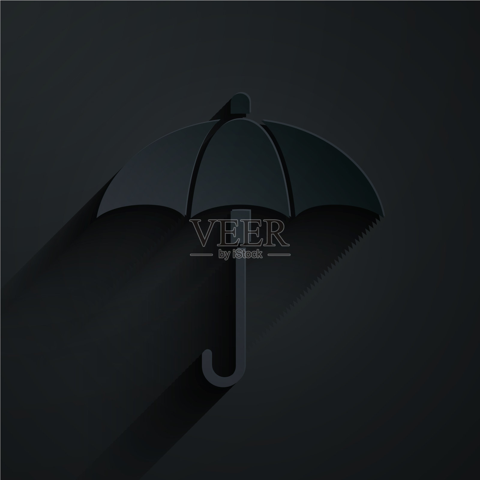 剪纸经典优雅打开伞的图标插画图片素材