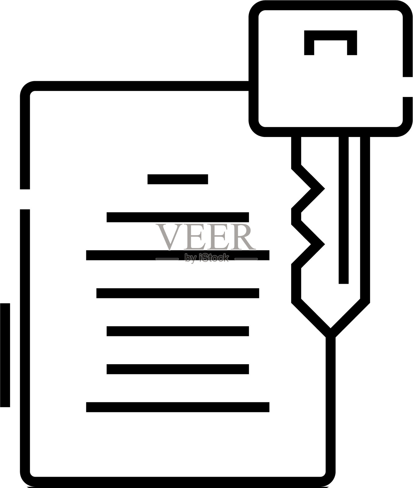 机密数据线图标概念标志大纲设计元素图片