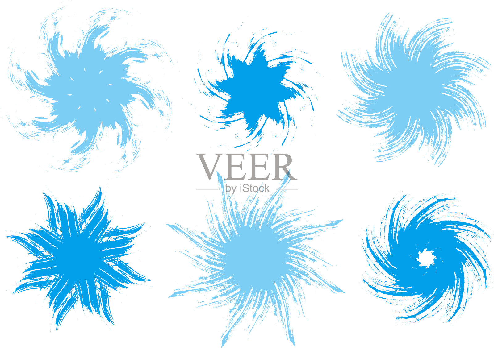 用毛笔书写的花卉材料收藏插画图片素材