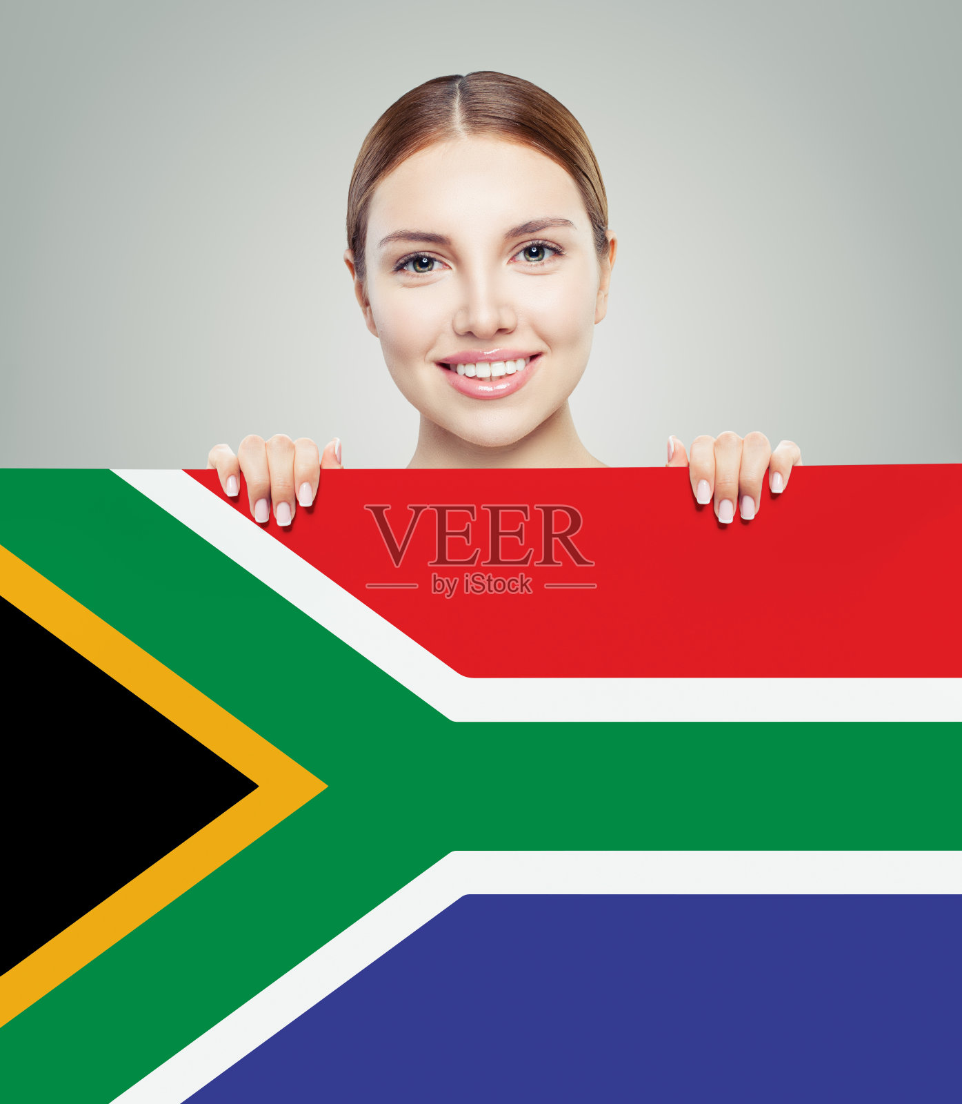 南非概念与可爱微笑的南非女人照片摄影图片