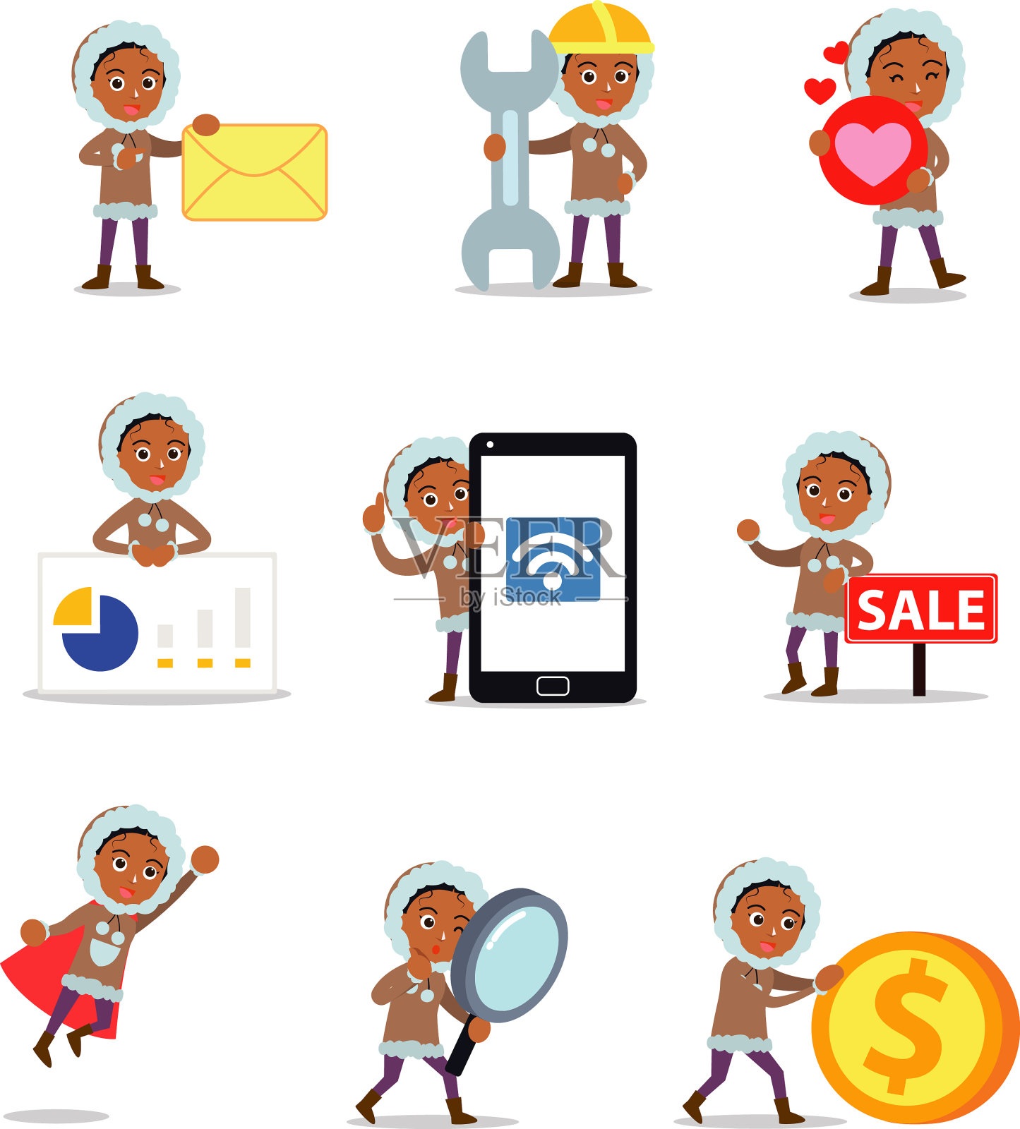 设定女性生活在传统图标素材