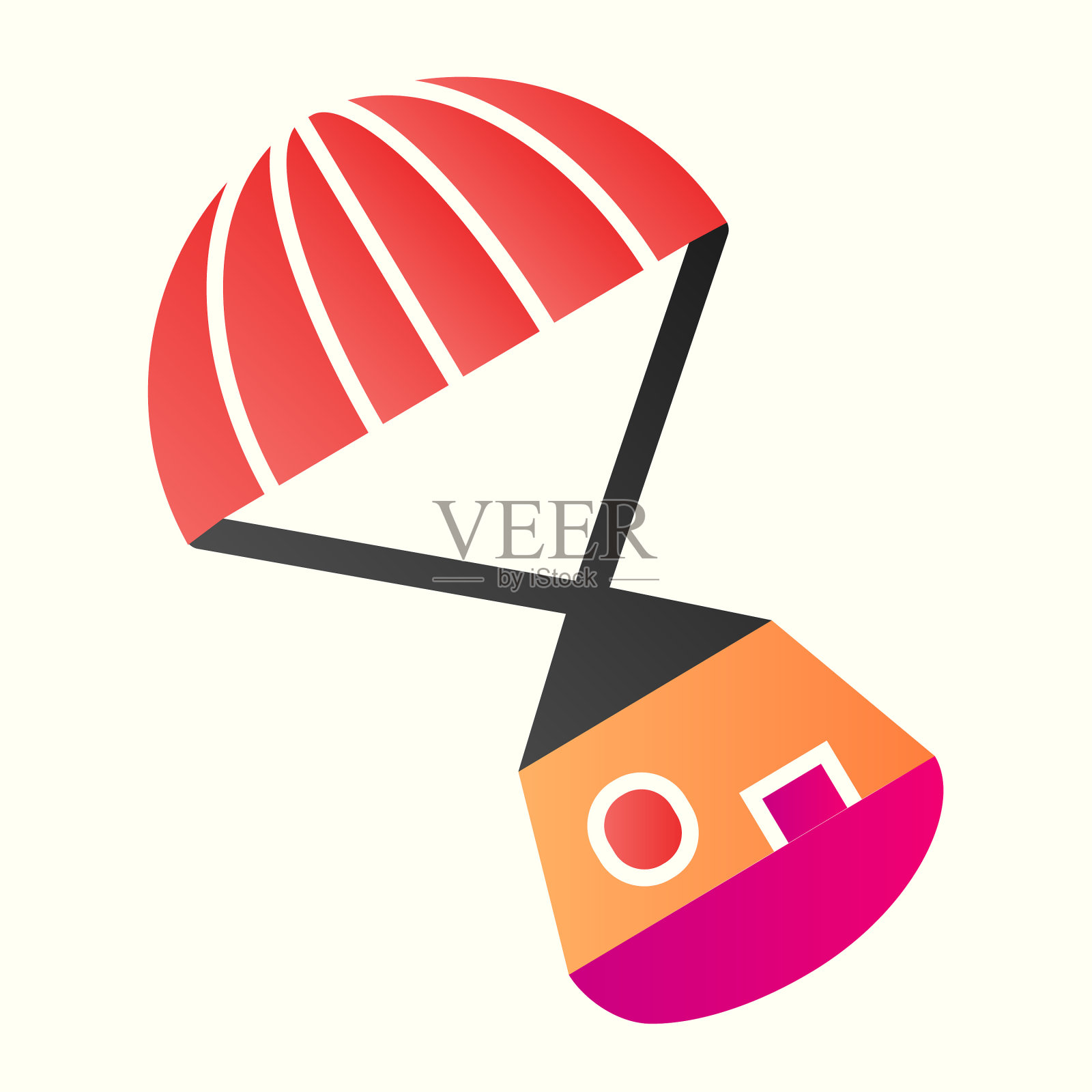 营救太空舱线图标太空任务完成插画图片素材