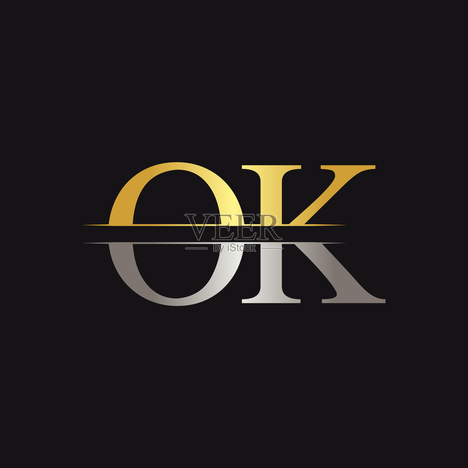 首字母ok标志设计模板插画图片素材