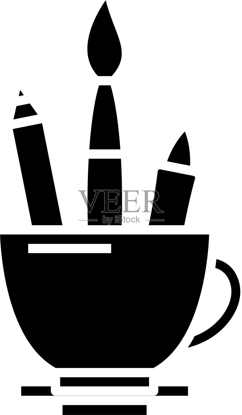 艺术家工具黑色图标概念设计元素图片