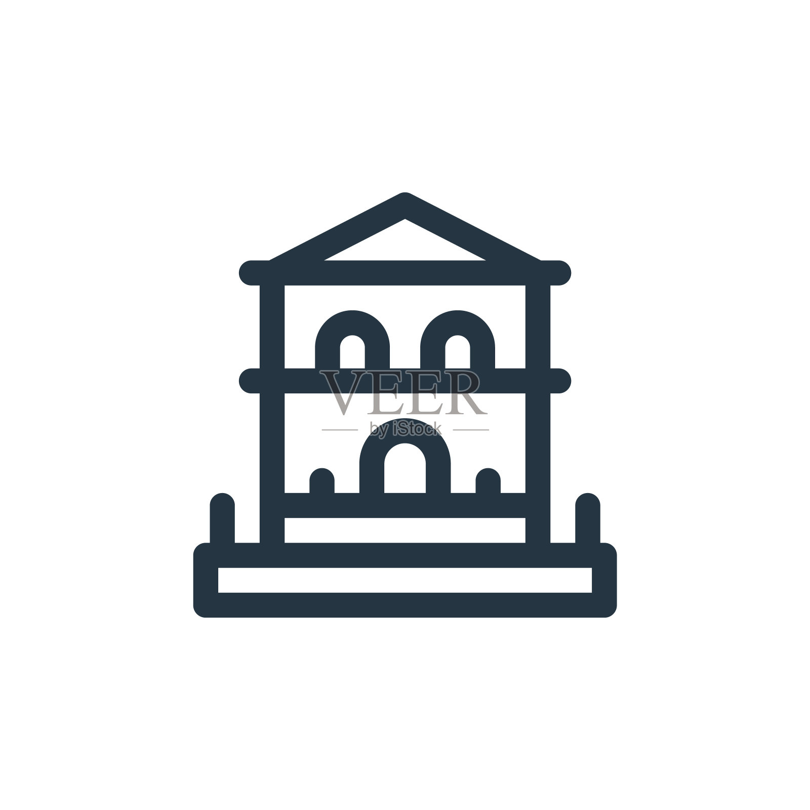 房子矢量图标。房子可编辑的中风。房子线性符号使用在网络和移动应用程序,标志,印刷媒体。细线说明。矢量孤立轮廓绘制。图标素材