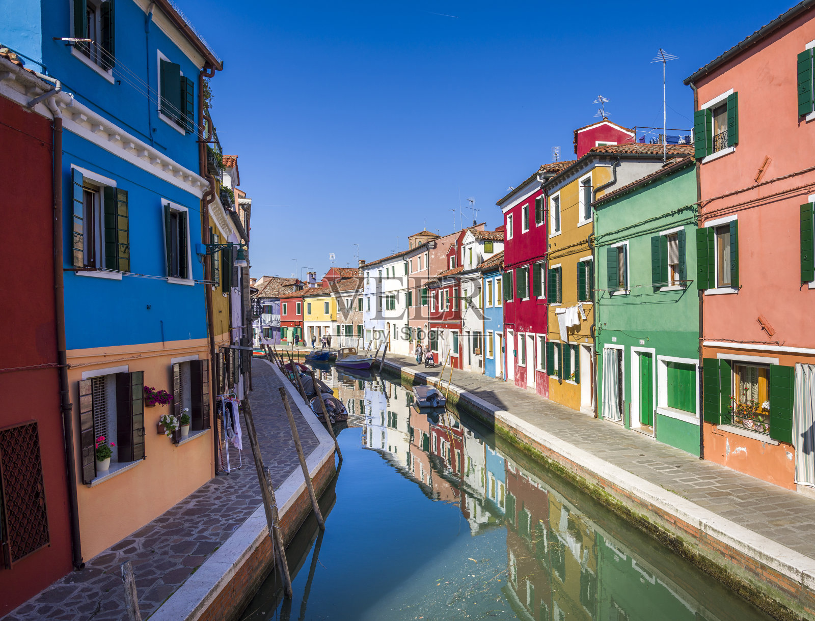 意大利布拉诺镇的街道照片摄影图片