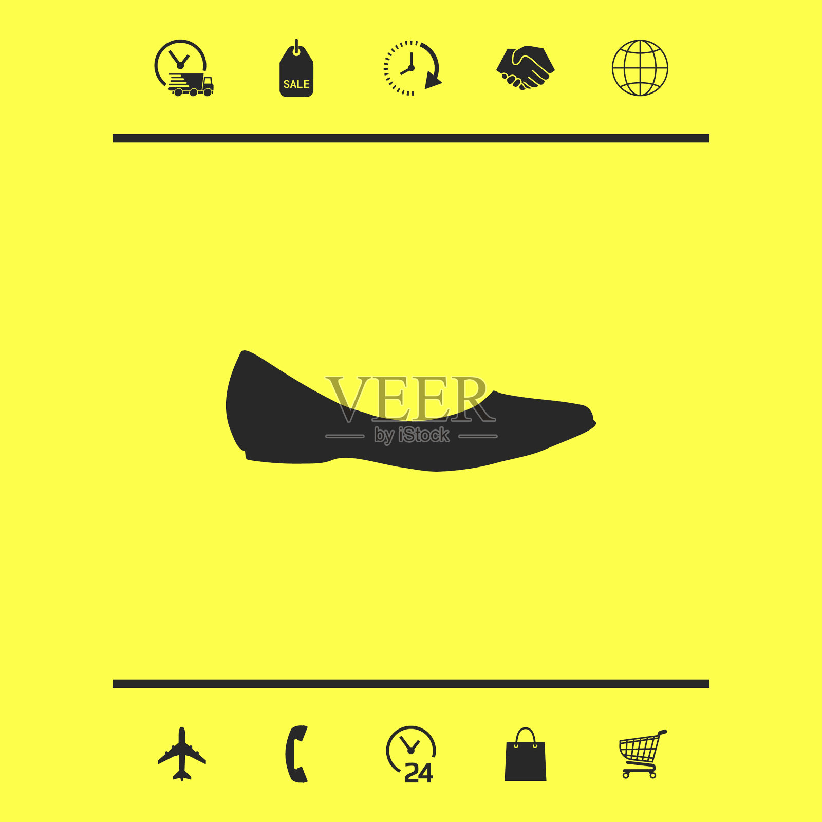 芭蕾舞平底鞋-女人鞋的轮廓插画图片素材