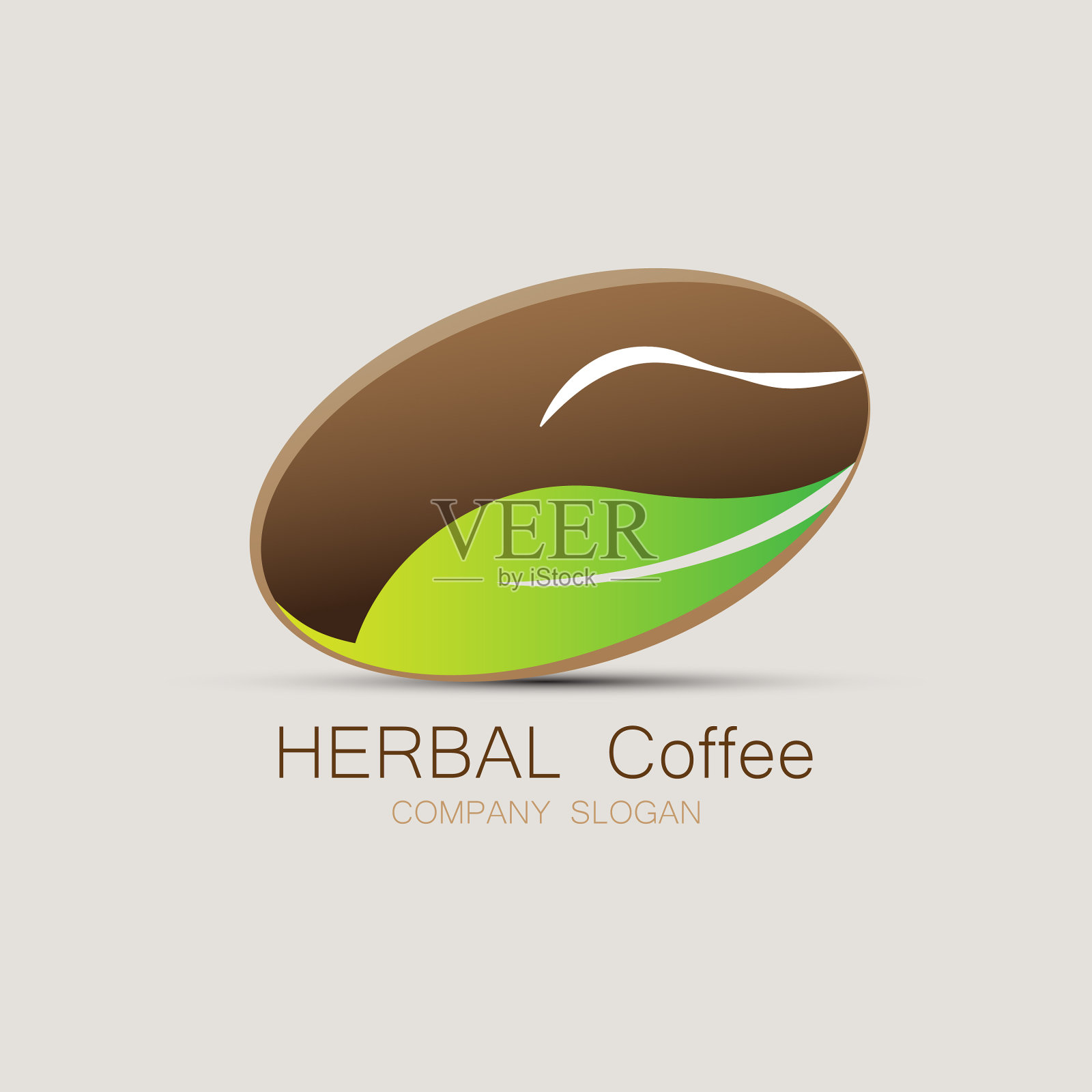 草本咖啡的标志插画图片素材