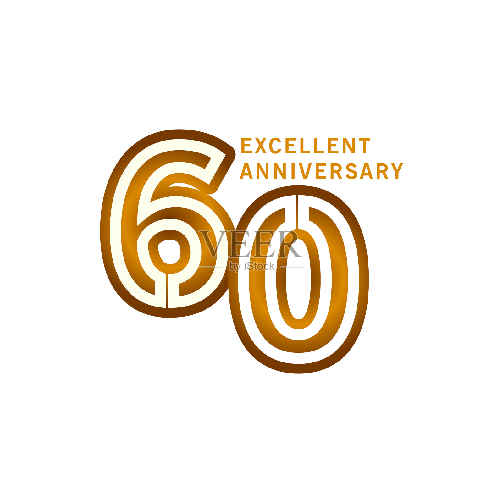 60年优秀周年纪念模板设计插画图片素材