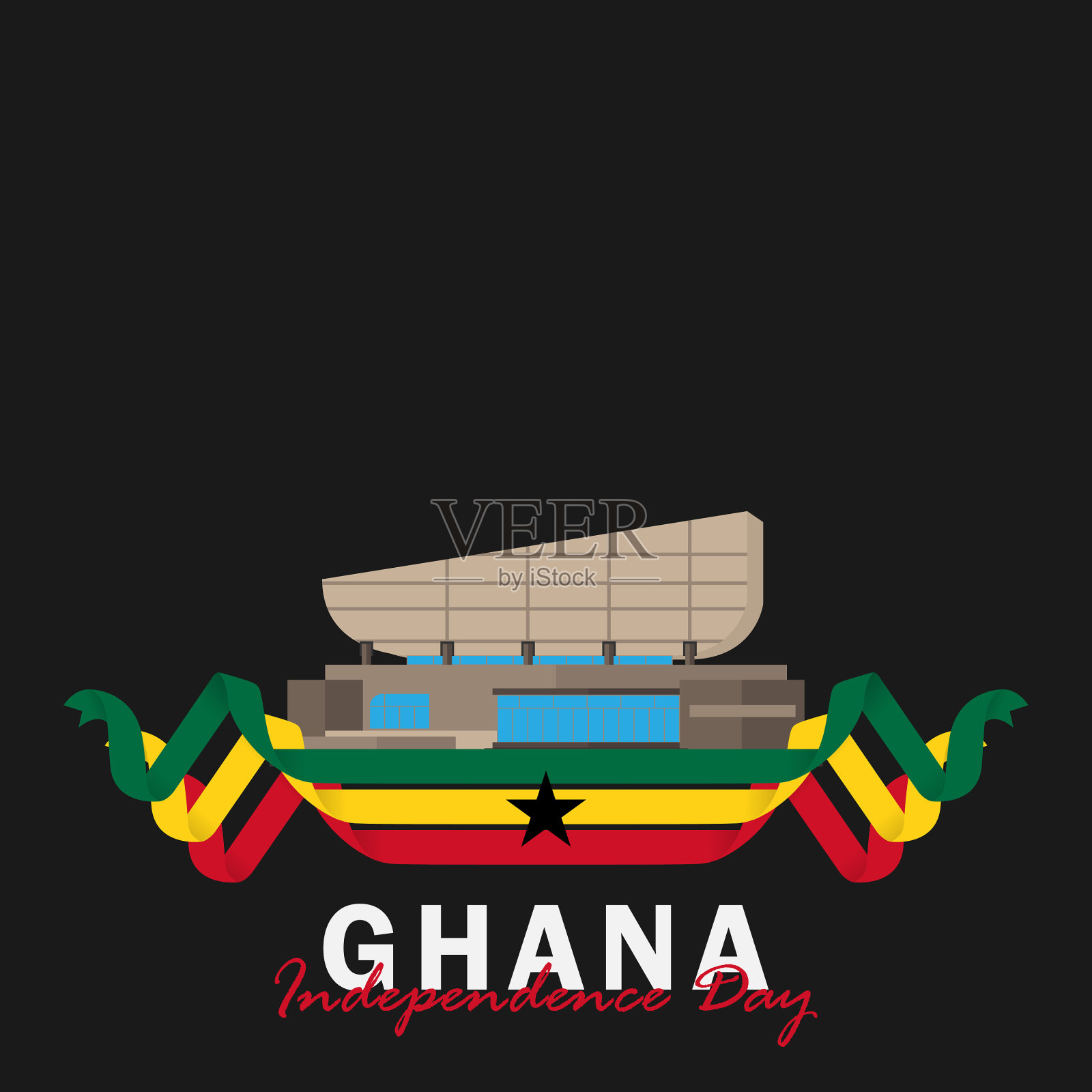 加纳独立日设计模板插画图片素材
