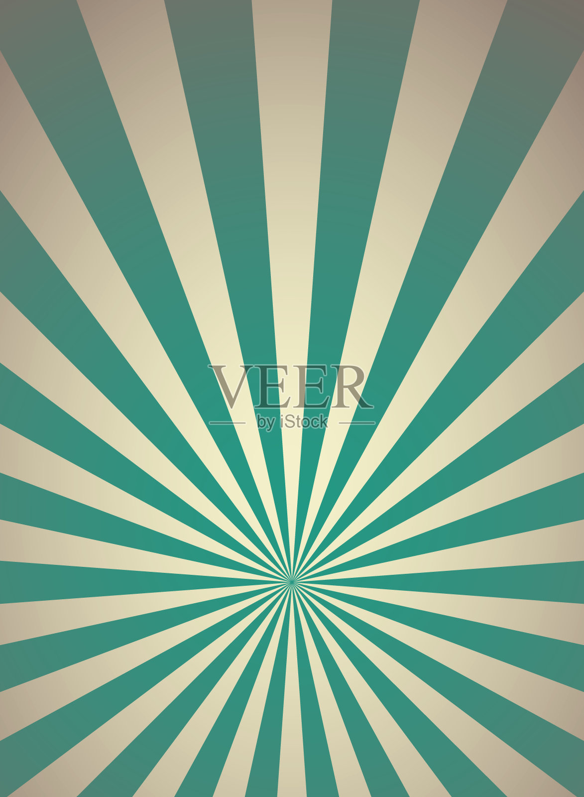 阳光复古垂直背景。淡绿色,米色爆发底色。插画图片素材