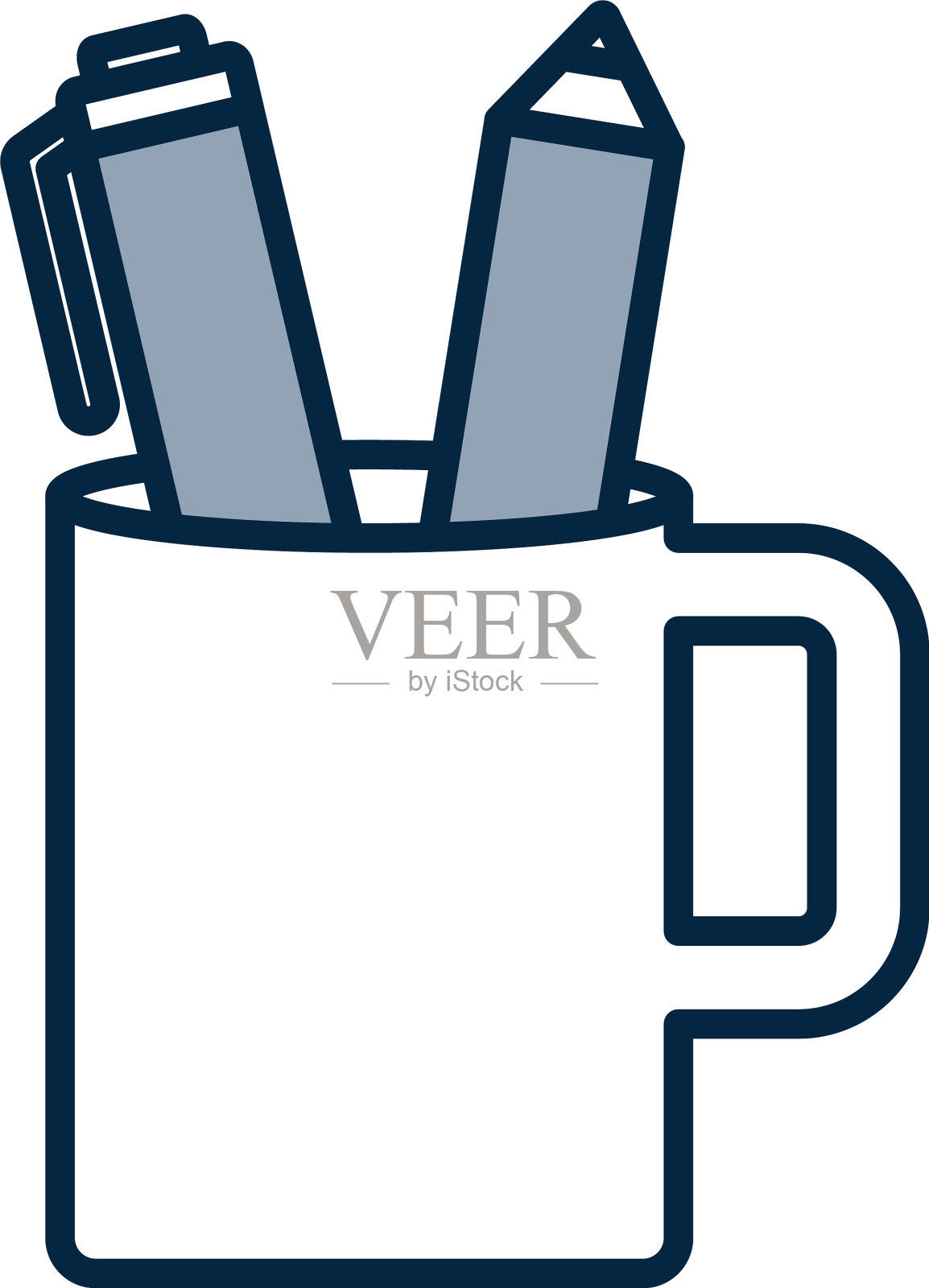 隔离办公用笔内杯半排半设计元素图片