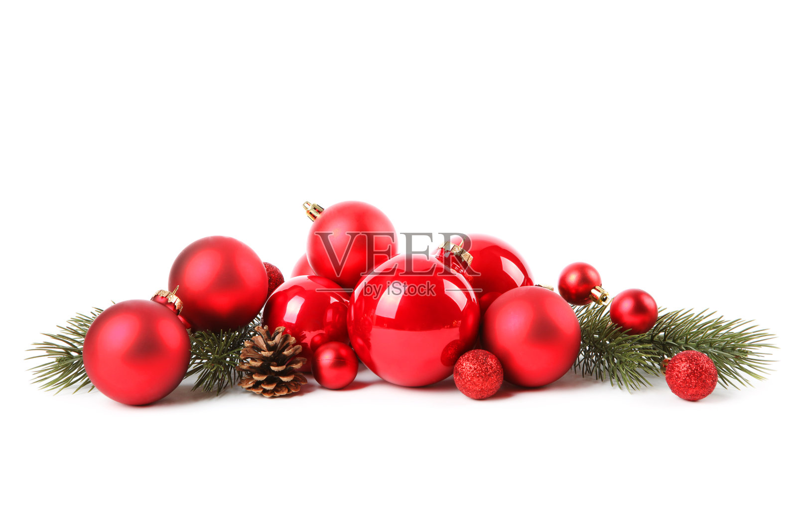 圣诞装饰孤立在白色照片摄影图片