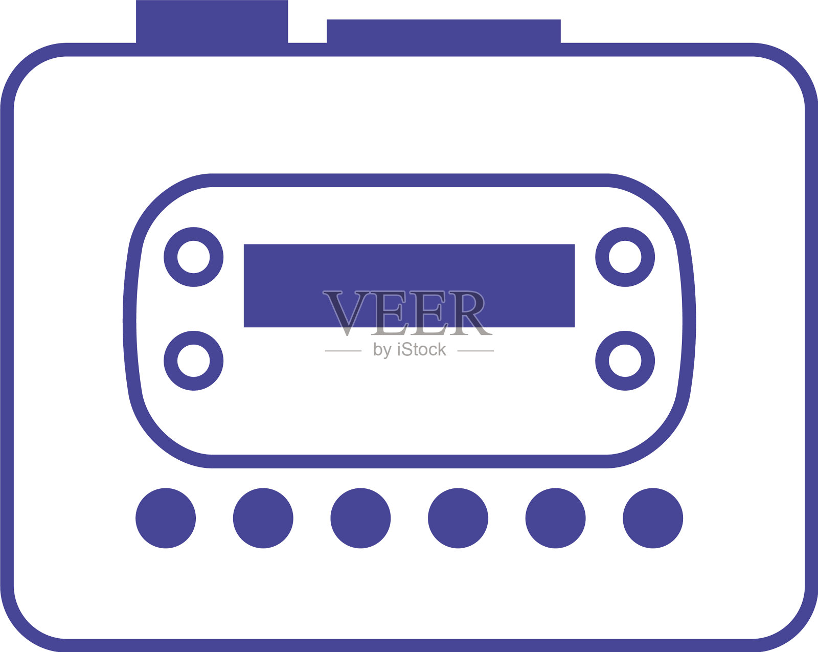 孤立的复古磁带播放器线风格图标图标素材