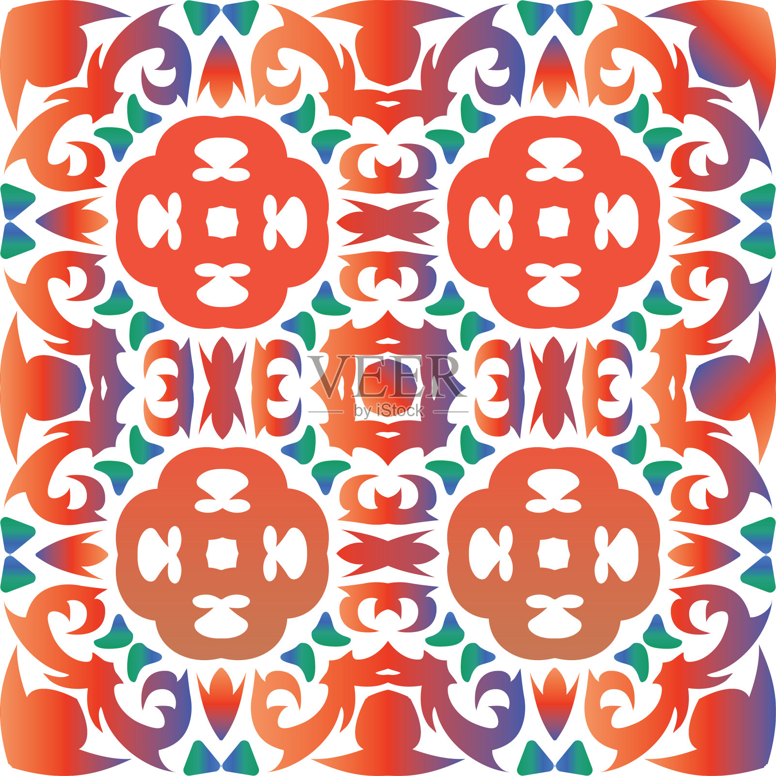 传统华丽的装饰色彩插画图片素材