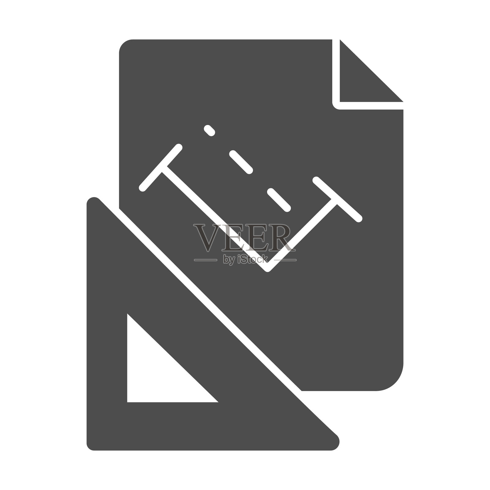 标尺和草图立体图标技术图纸图标素材