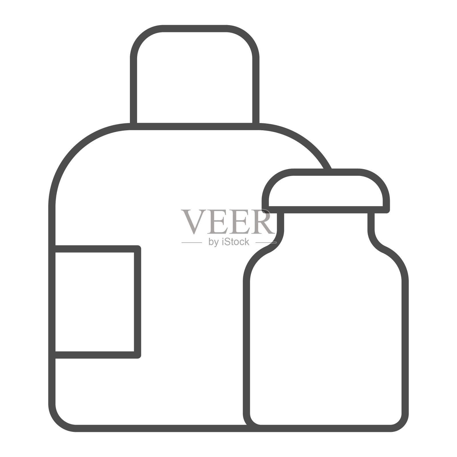 瓶装水细线图标医药包装图标素材