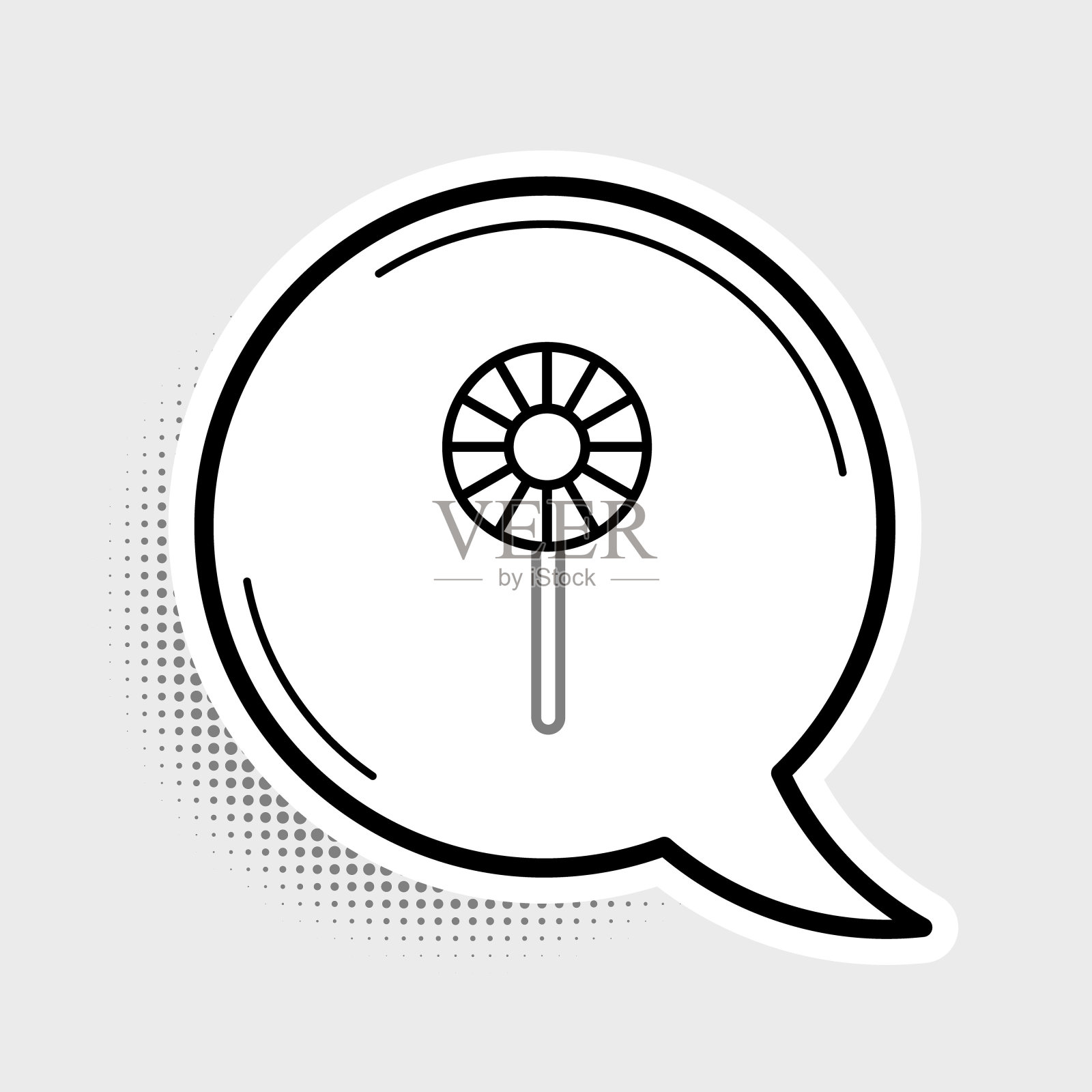 线棒棒糖图标孤立在灰色背景。糖果的迹象。食物,美味的象征。色彩斑斓的轮廓的概念。向量图标素材