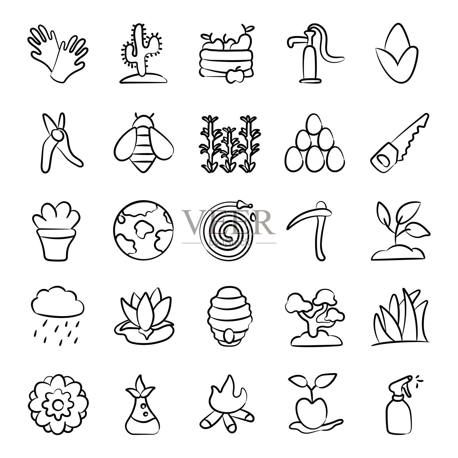 生态涂鸦图标包插画图片素材