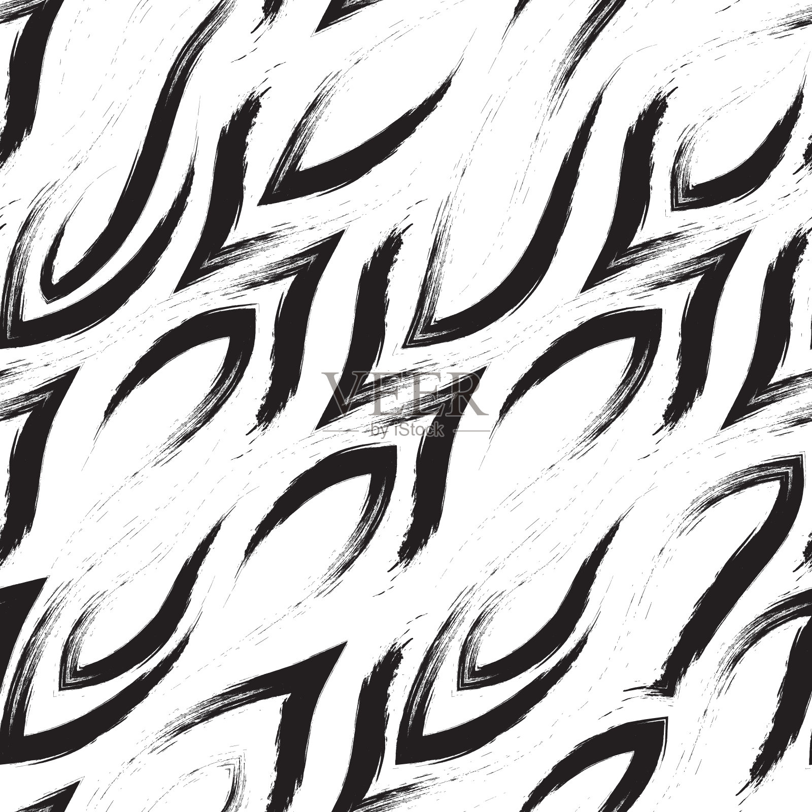 无缝矢量模式的角和平滑的线。几何抽象图案的笔触。打印织物或包装纸。插画图片素材