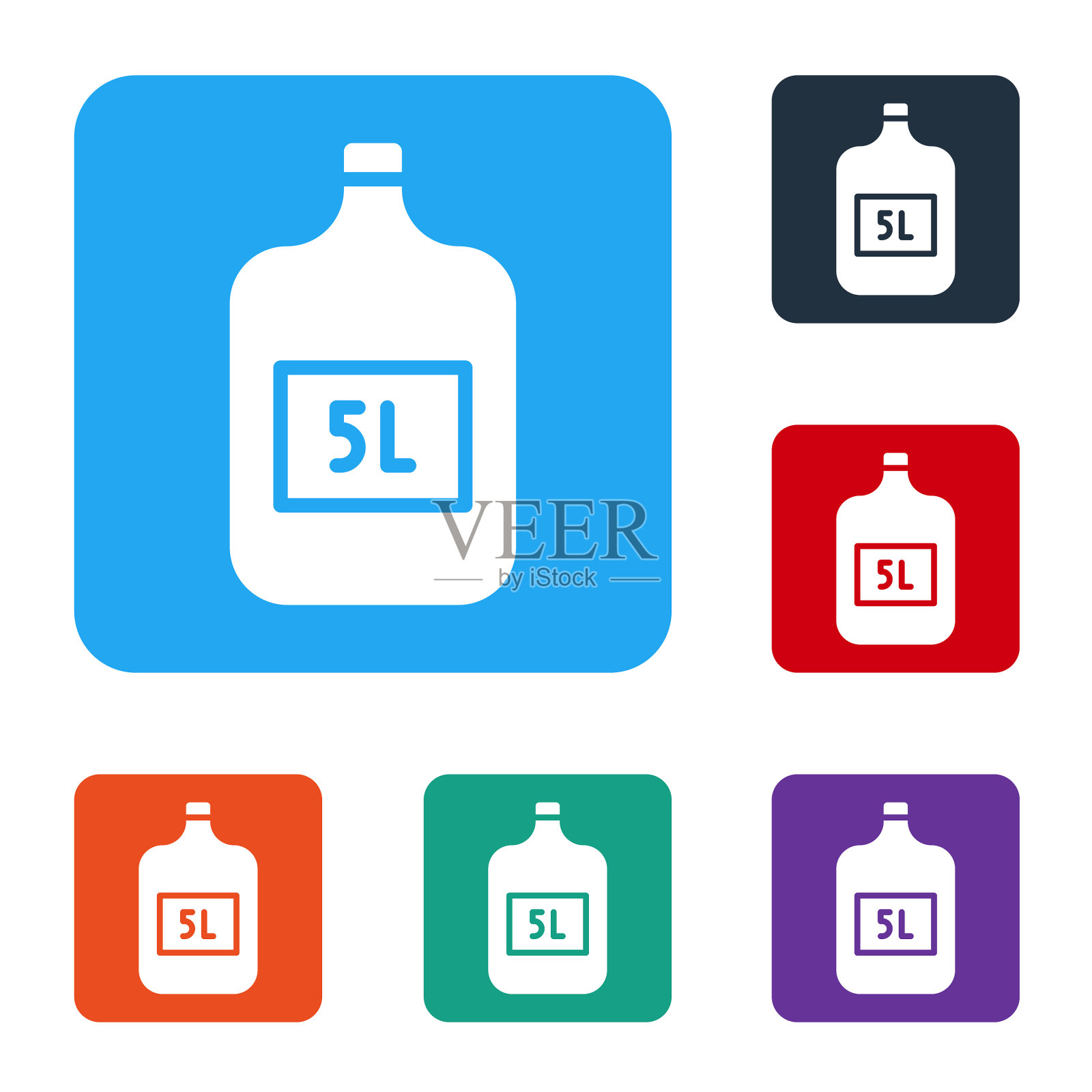 白色大瓶与清洁水图标隔离图标素材