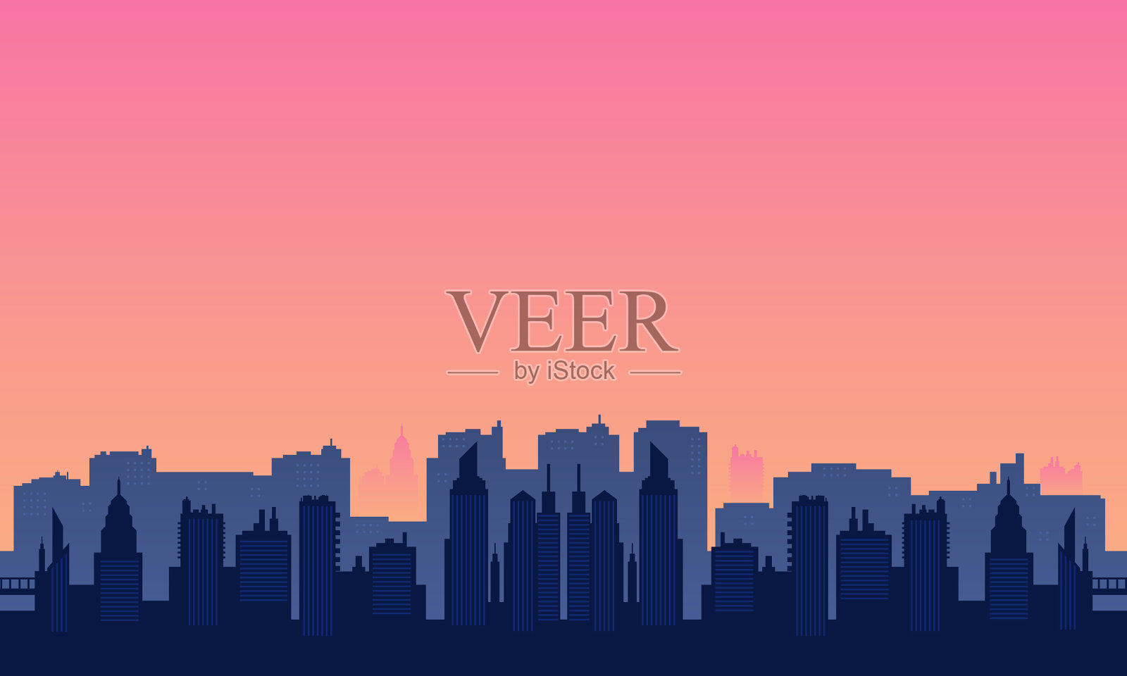 下午的全景插画图片素材