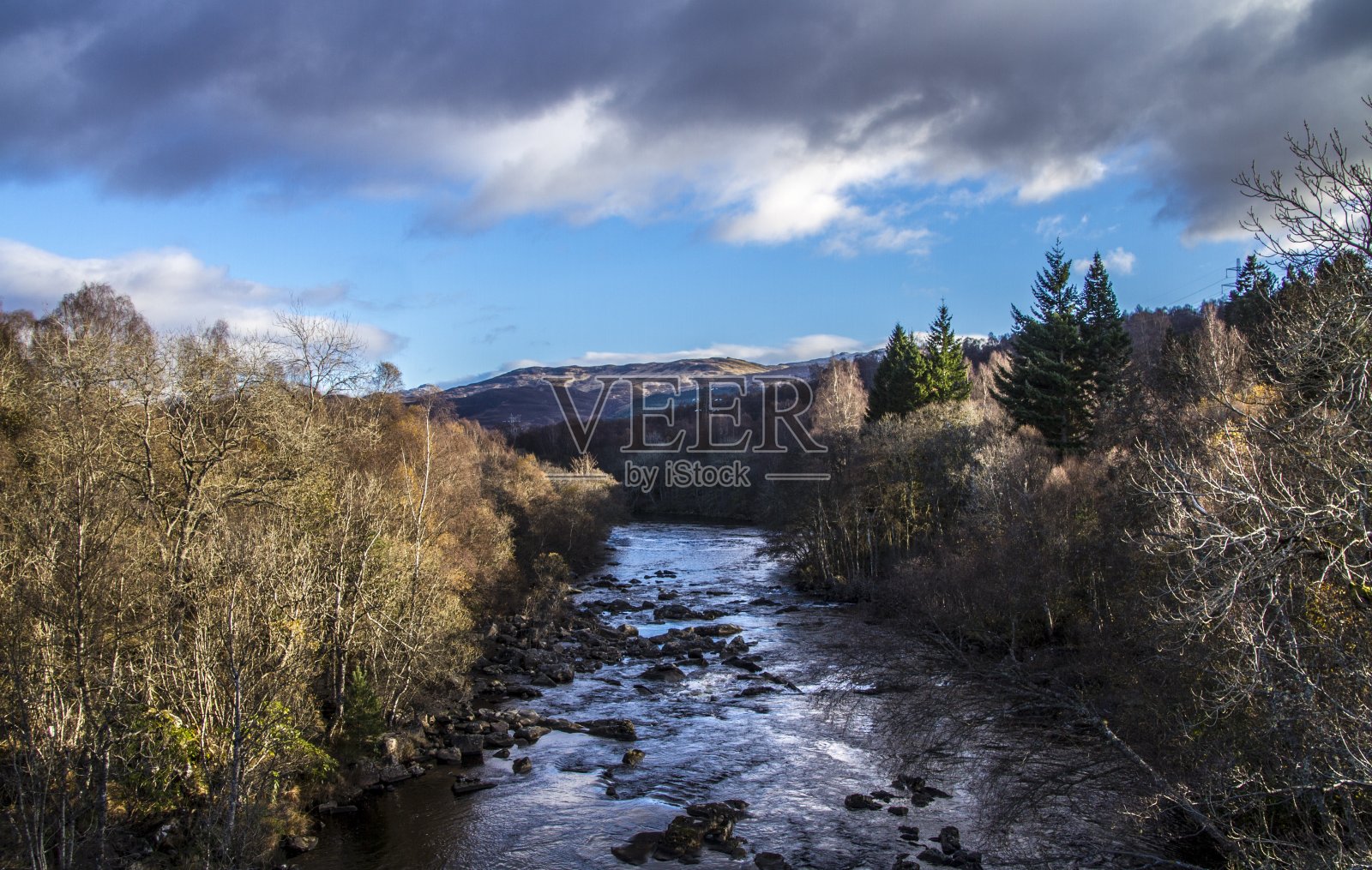 苏格兰高地的小路。照片摄影图片