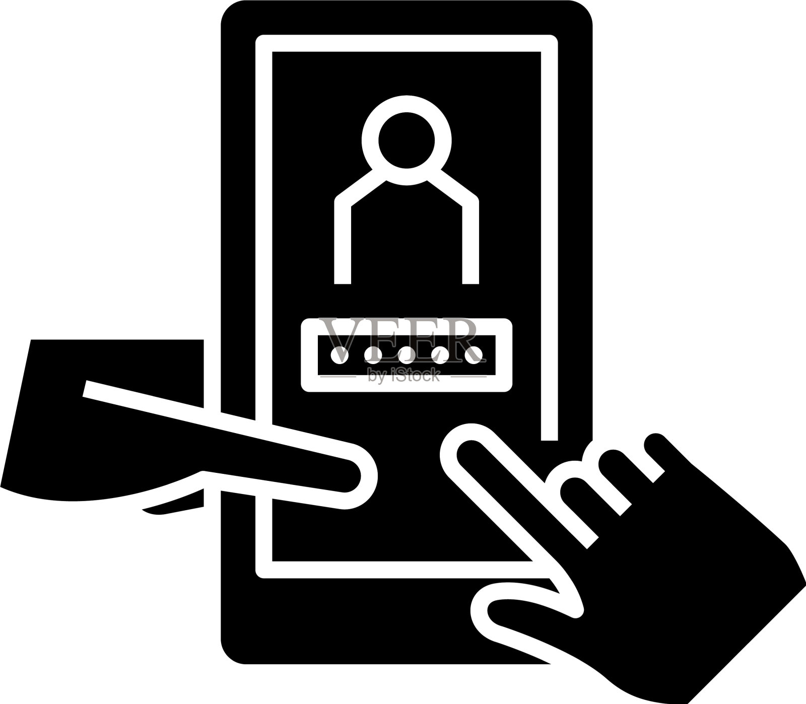 输入密码黑色图标概念设计元素图片