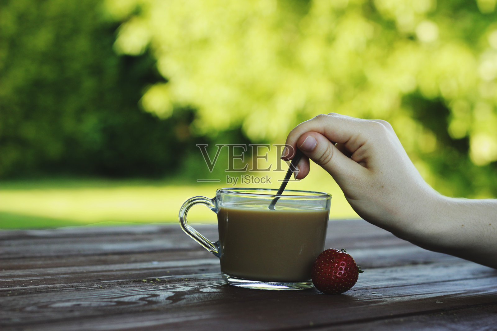一杯咖啡。健康饮食。照片摄影图片