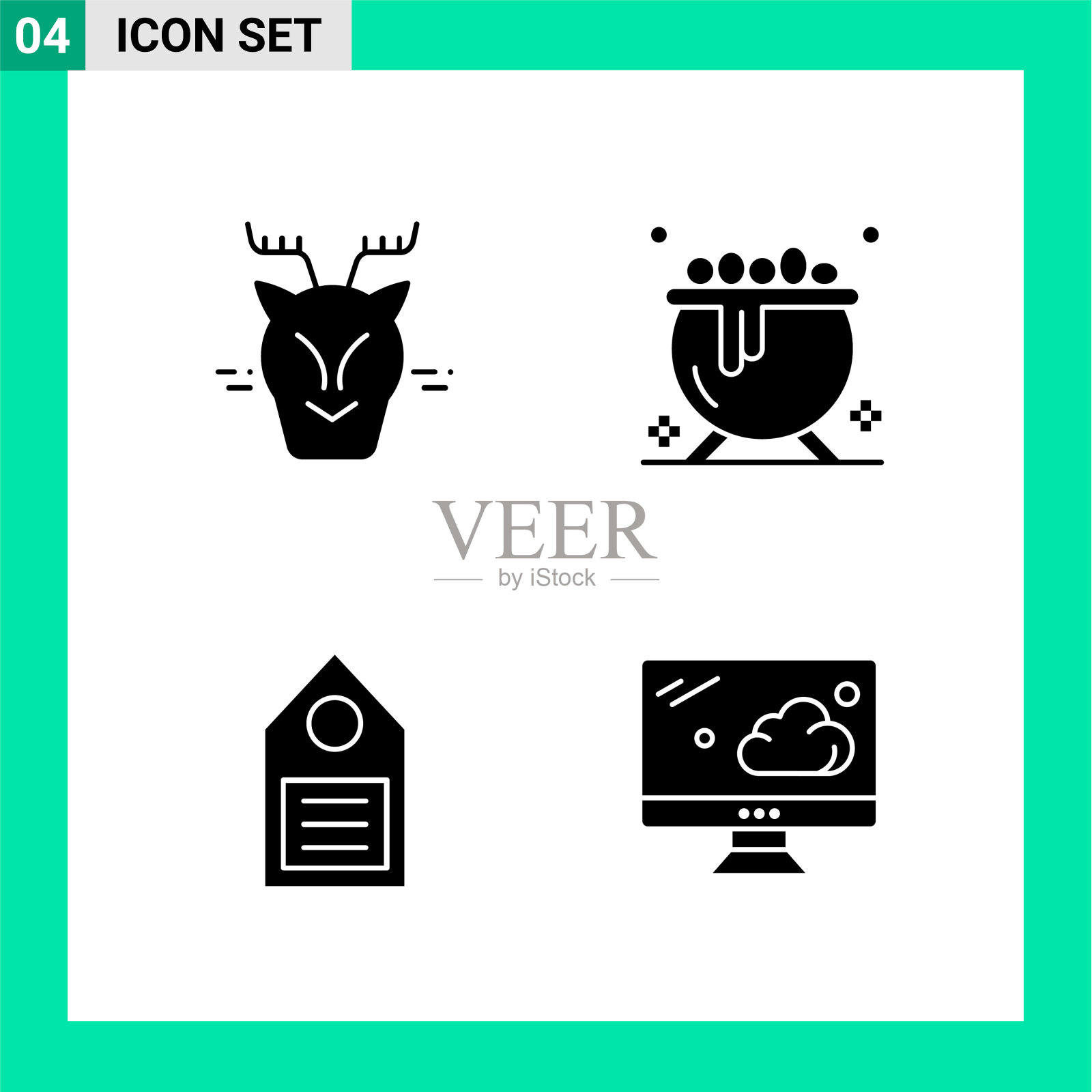 包4固体样式图标设置字形符号图标素材