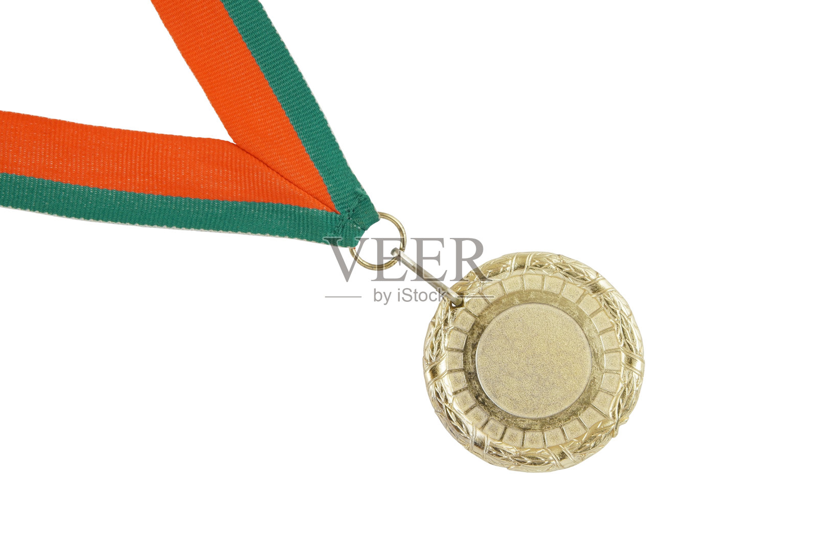 金牌与丝带隔离照片摄影图片