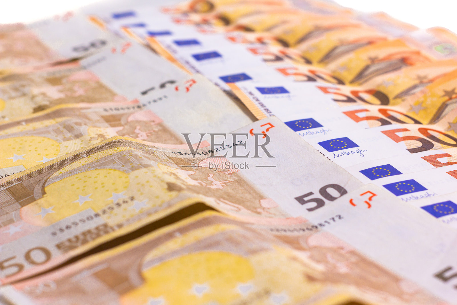 堆积了50欧元钞票照片摄影图片