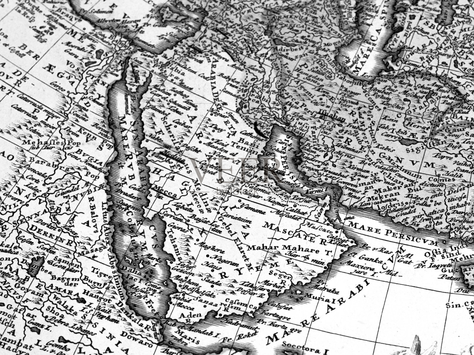 复古世界地图,阿拉伯半岛插画图片素材