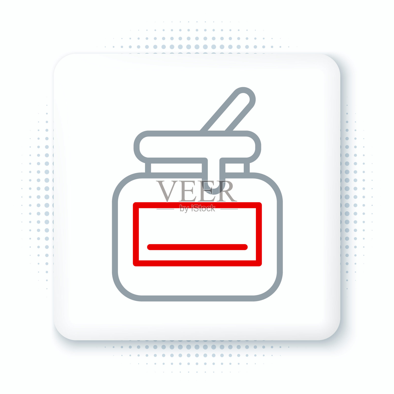 Line Jar的蜂蜜图标孤立在白色背景。食物银行。甜天然食品的象征。色彩斑斓的轮廓的概念。向量插画图片素材