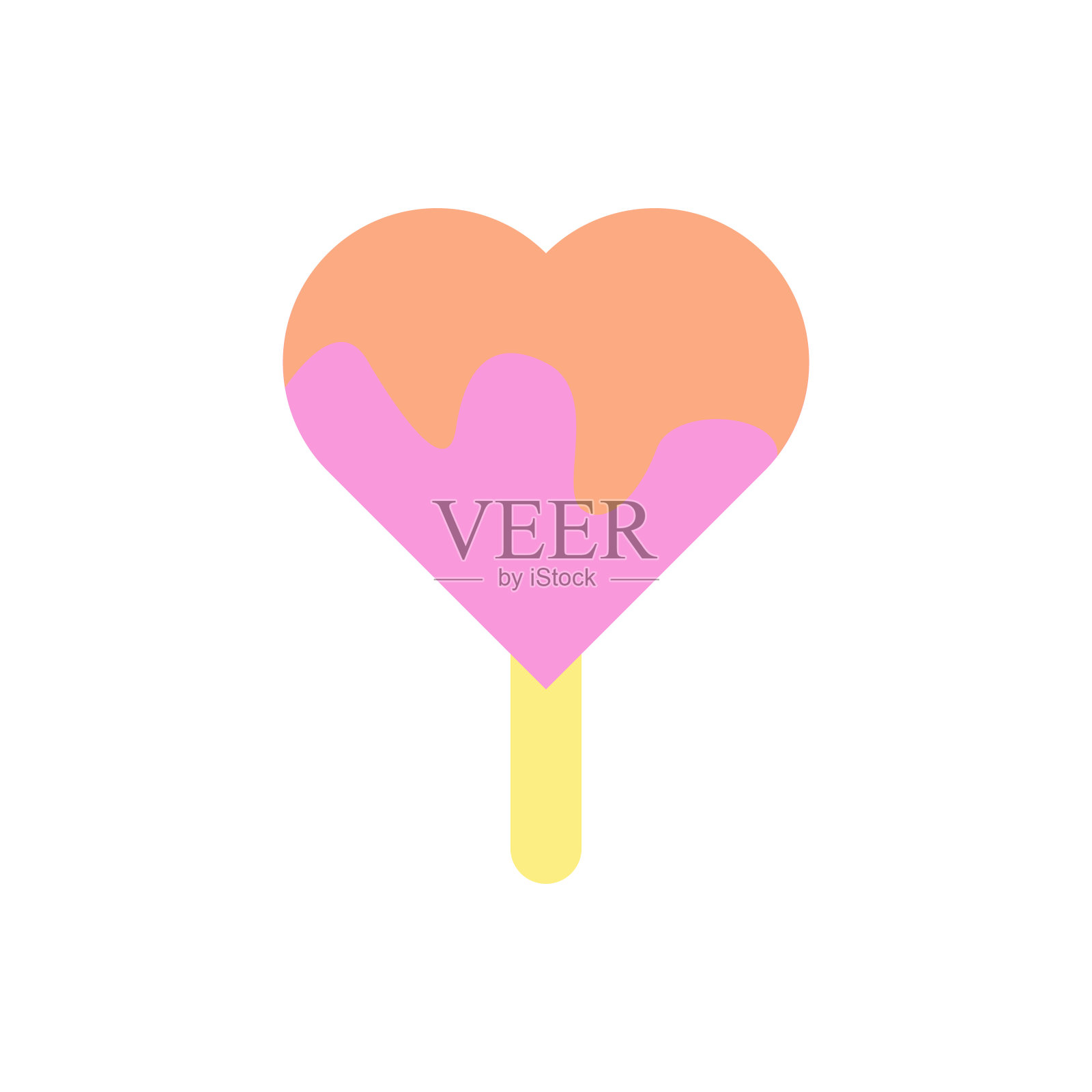 冰淇淋,心形图标。简单的颜色矢量元素冻结甜美的图标ui和ux,网站或移动应用程序插画图片素材