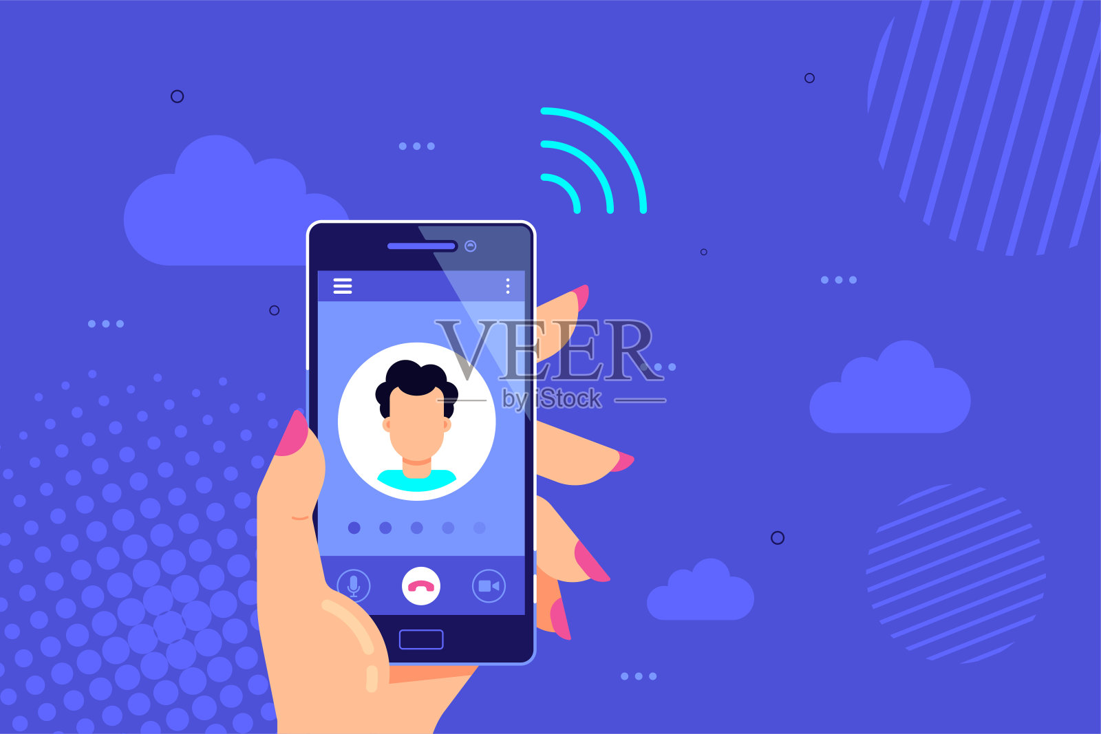 调用服务的概念。矢量平面设计插图插画图片素材