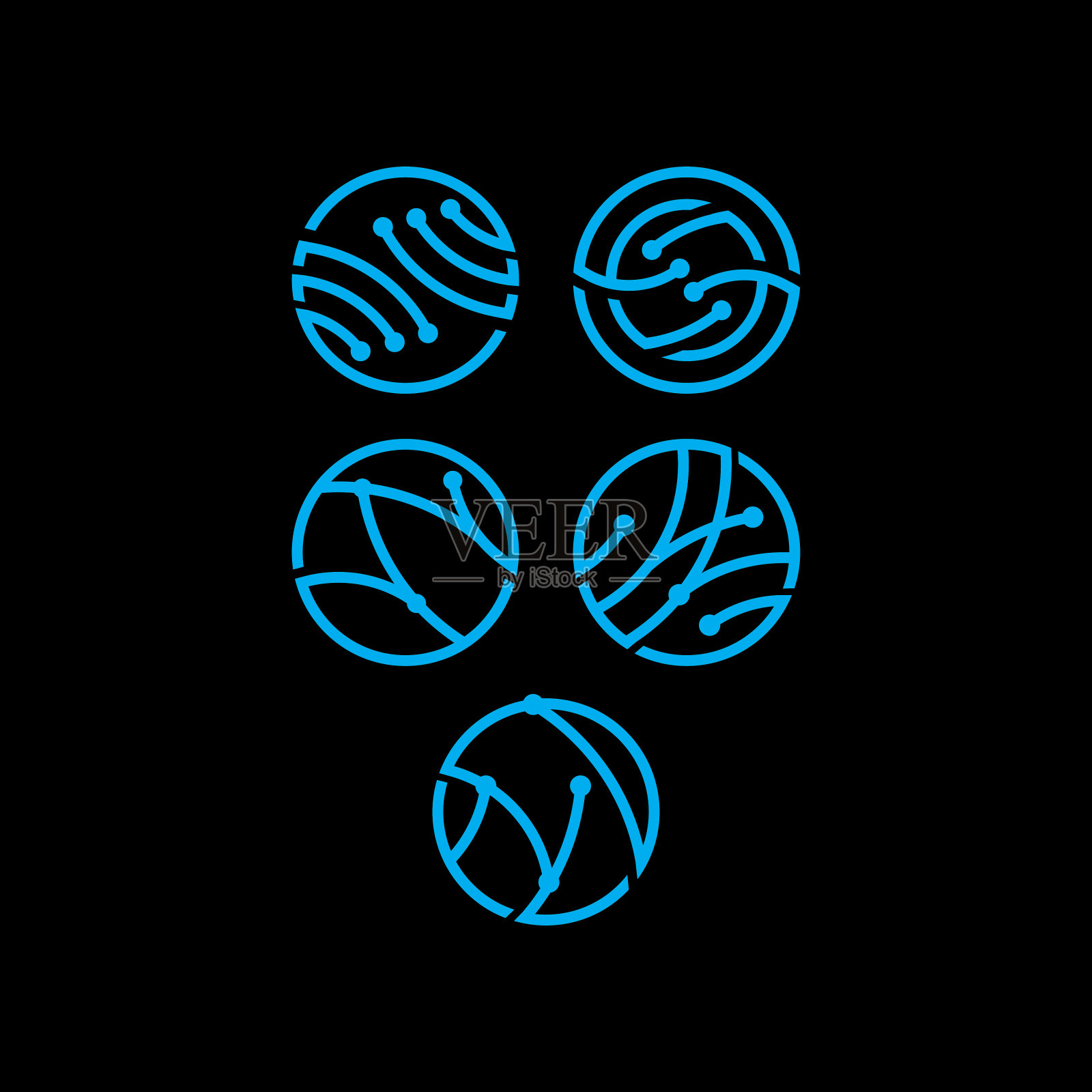 圆线艺术技术图标矢量符号设计元素图片