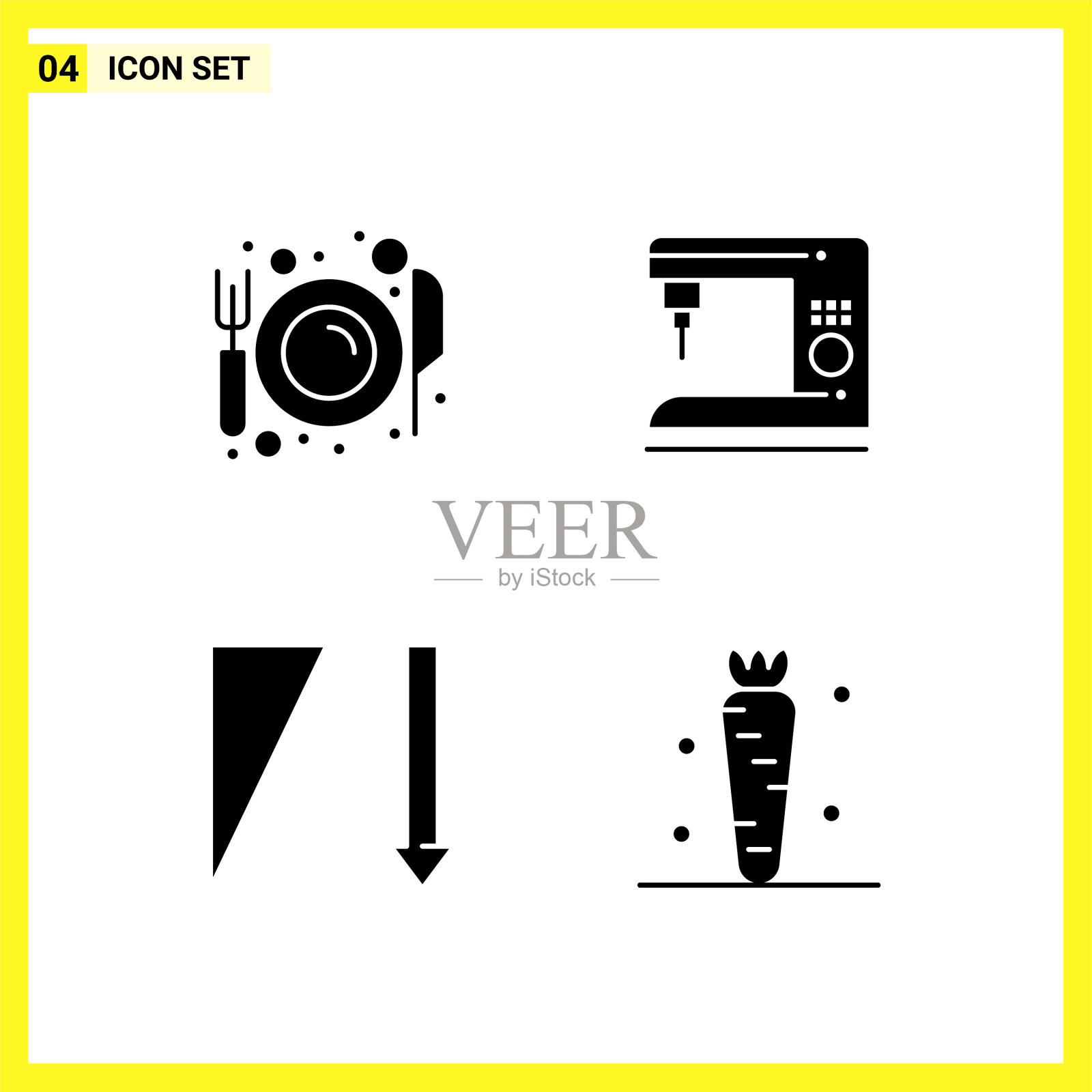 4个图标设置简单的立体符号符号标志上图标素材