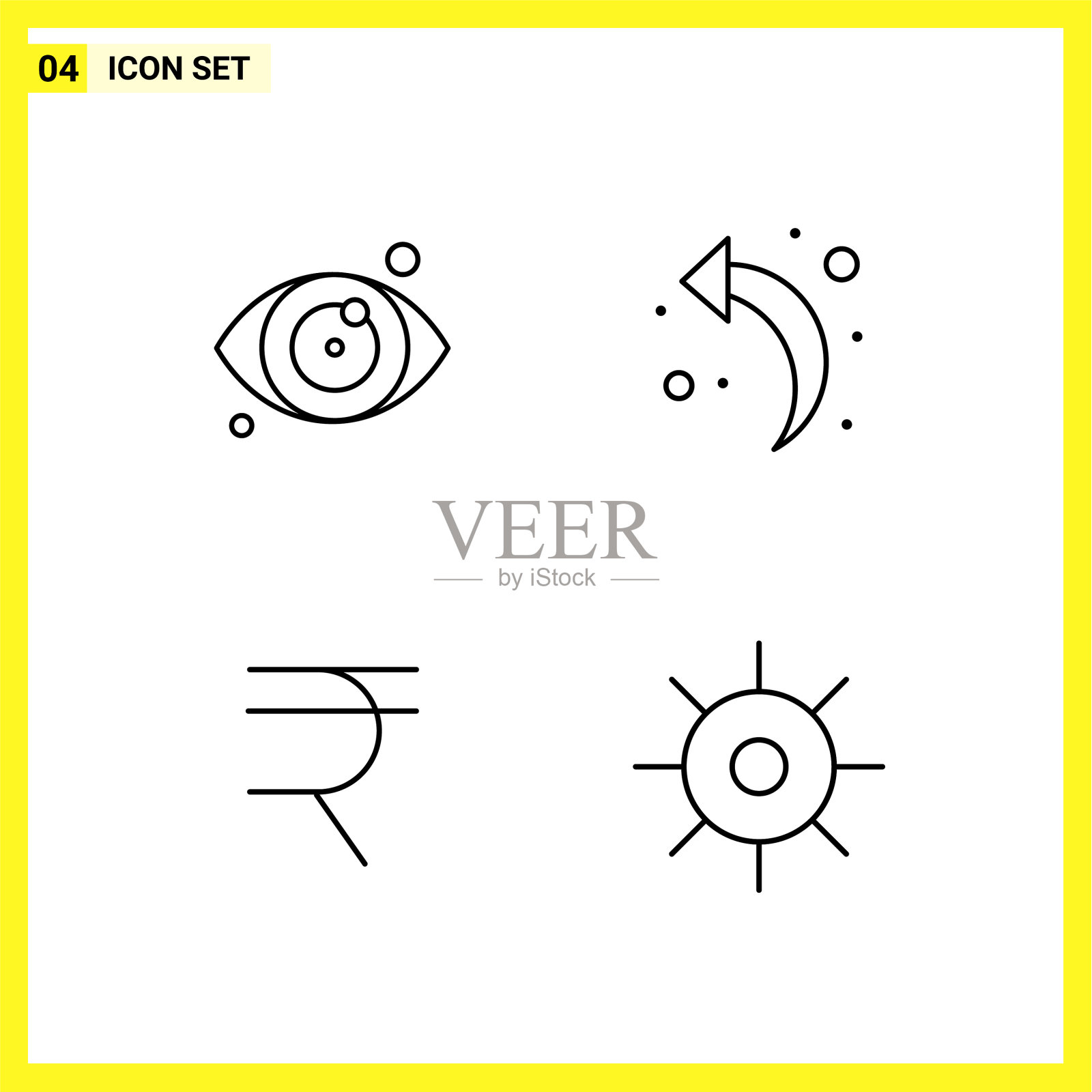 4 .图标设置简单的线条符号大纲签到图标素材
