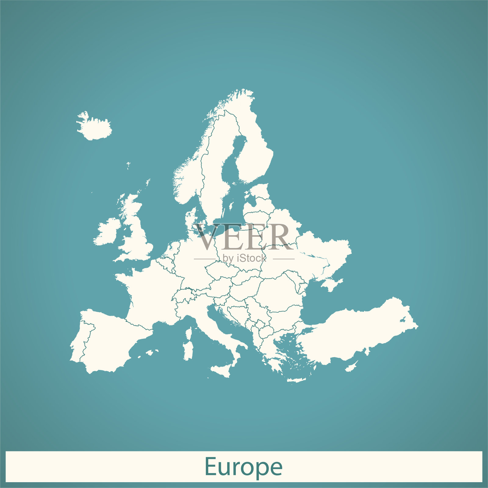 欧洲地图插画图片素材