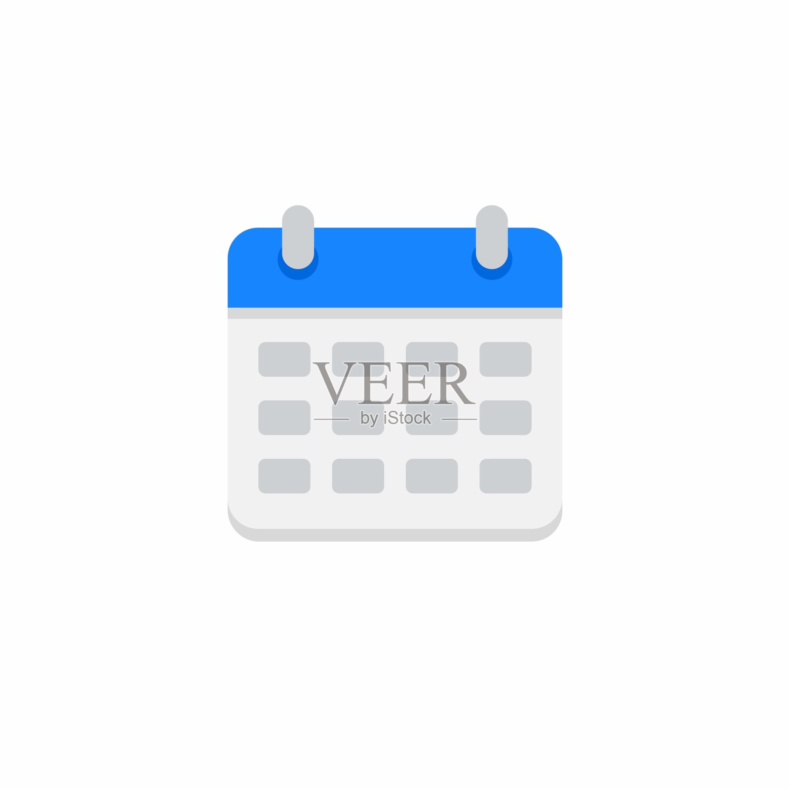 日历-白色背景图标矢量孤立。图标素材